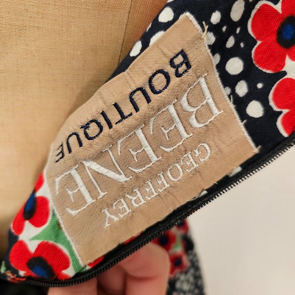 70s Designer Geoffrey Beene Abstract Floral Print High Waste Maxi w/ Pockets - Picture 7 of 7